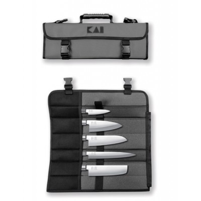 KAI WASABI BLACK  SET DI 5 COLTELLI + BORSA CUOCO (JAPAN ED.)